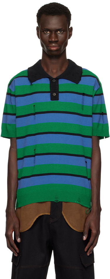 Polo tričko Andersson Bell Andersson Bell Damaged Stripe Knit Polo Rôznofarebný | atb1242m, 0