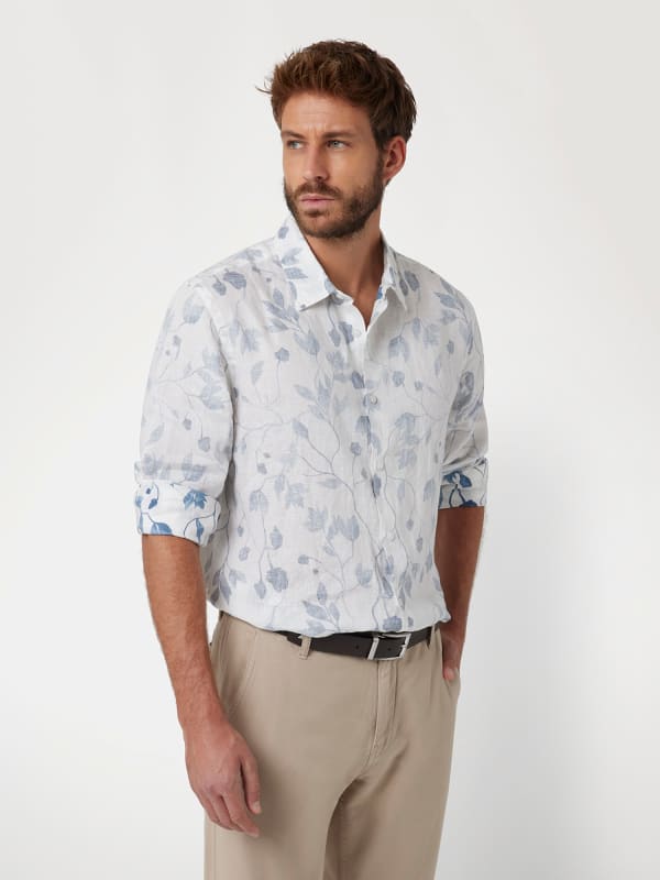 Floral Print Linen Shirt