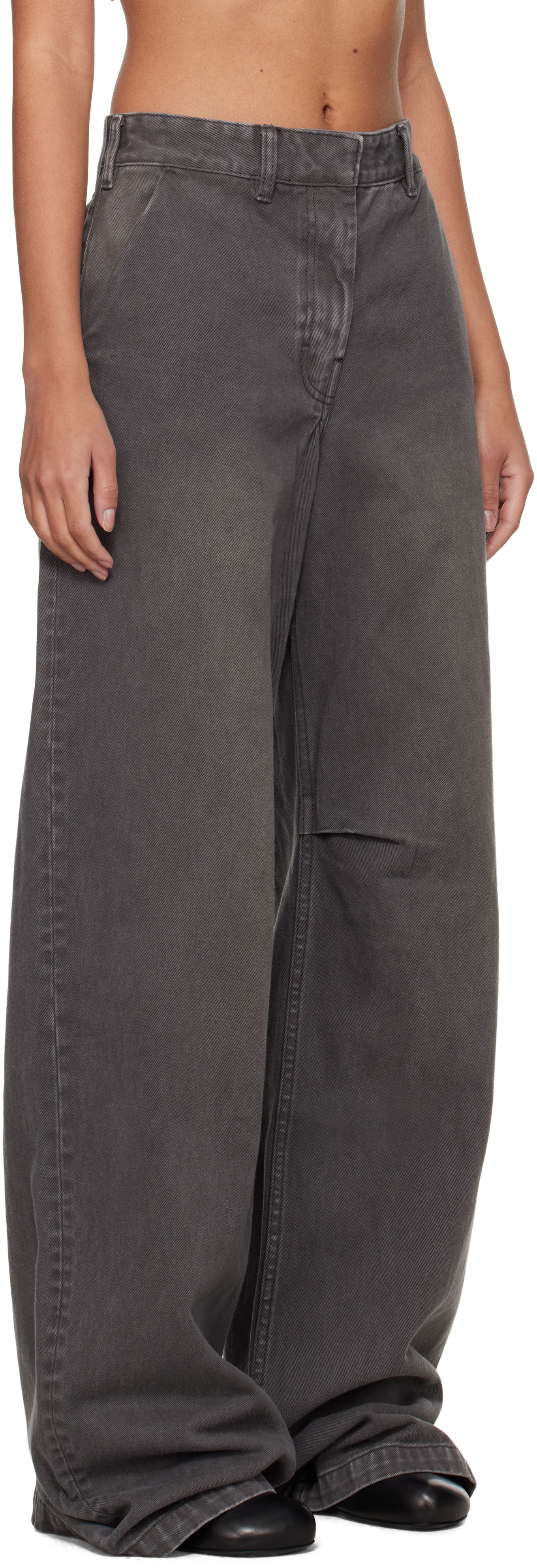 Nohavice Entire Studios Entire Studios Dem Wide-Leg Jeans Šedá | ES2318SL, 1