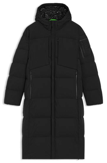 Prešívaná bunda BOSS Long-length Down Water-Repellent Stretch Fabric Jacket Čierna | 50543972