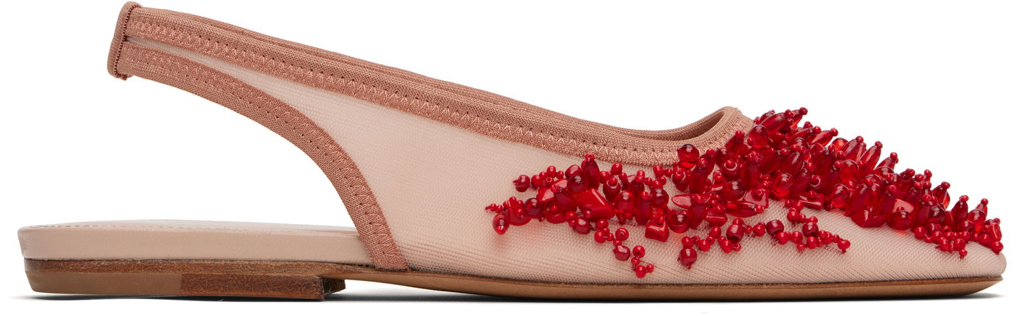 Doplnky Dries Van Noten Dries Van Noten Slingback Embellished Mesh Flats Ružová | WS251-1617-803, 0