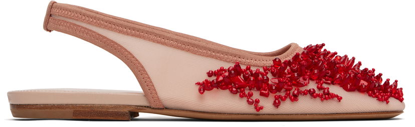 Doplnky Dries Van Noten Dries Van Noten Slingback Embellished Mesh Flats Ružová | WS251-1617-803