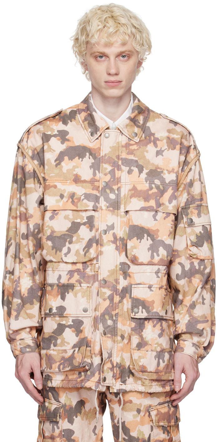 Bunda ISABEL MARANT Camouflage Print Cotton Jacket Béžová | 23EVE0104HA-A2G04H, 0