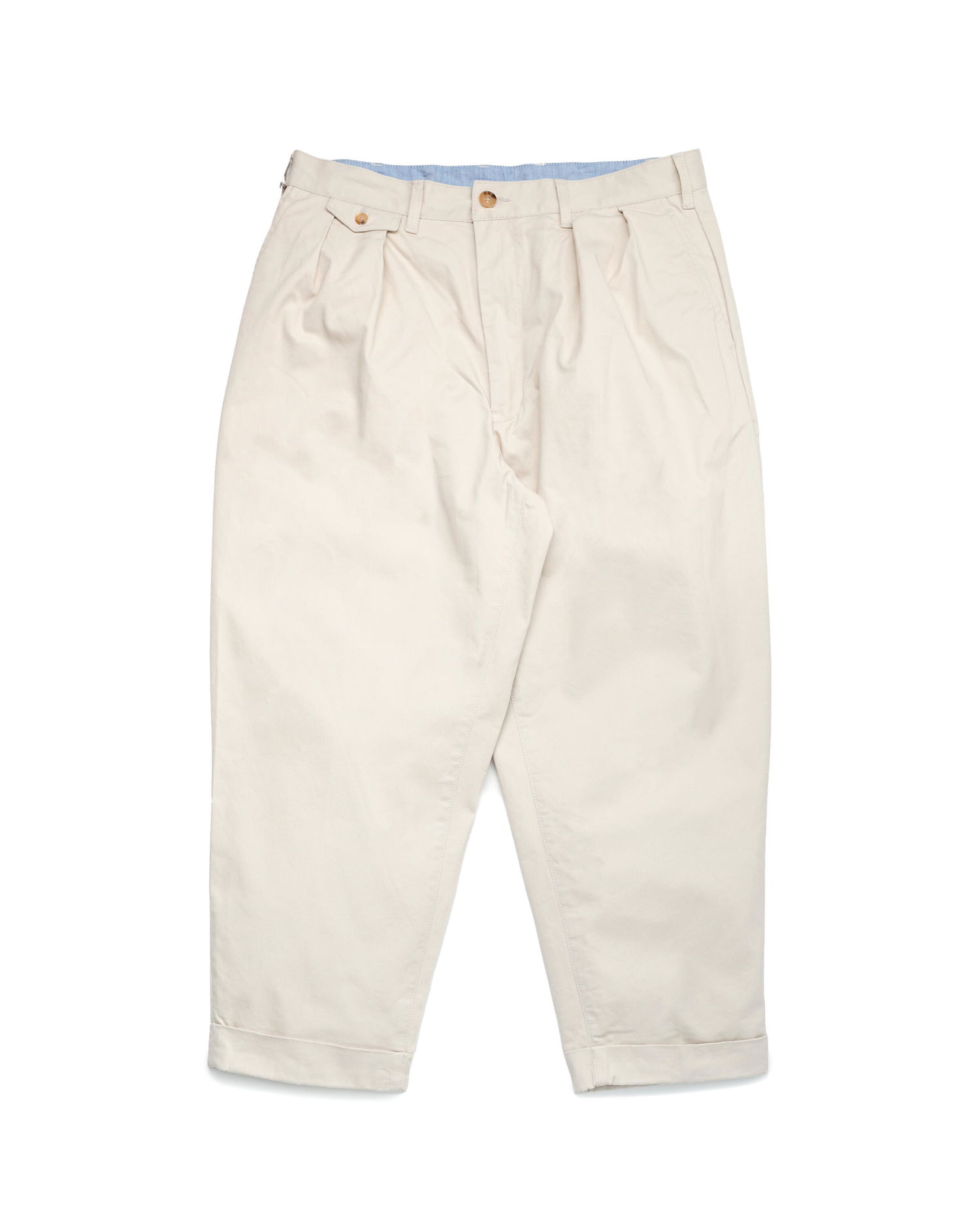 Nohavice BEAMS Beams+ 2 Pleats Twill Trousers Béžová | 38230097874-05, 0