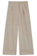Relaxed-fit pleated wide-leg trousers with cuffs in virgin wool