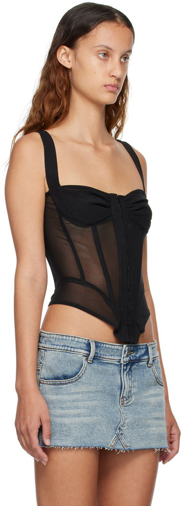 Tielko Miaou Miaou Deville Mesh Corset Tank Top Čierna | 7034PM1BLK, 1