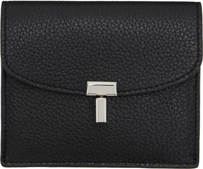 Peňaženka TOTEME TOTEME T-Lock Grained-Leather Card Holder Čierna | 253-WAM0042-LE0030