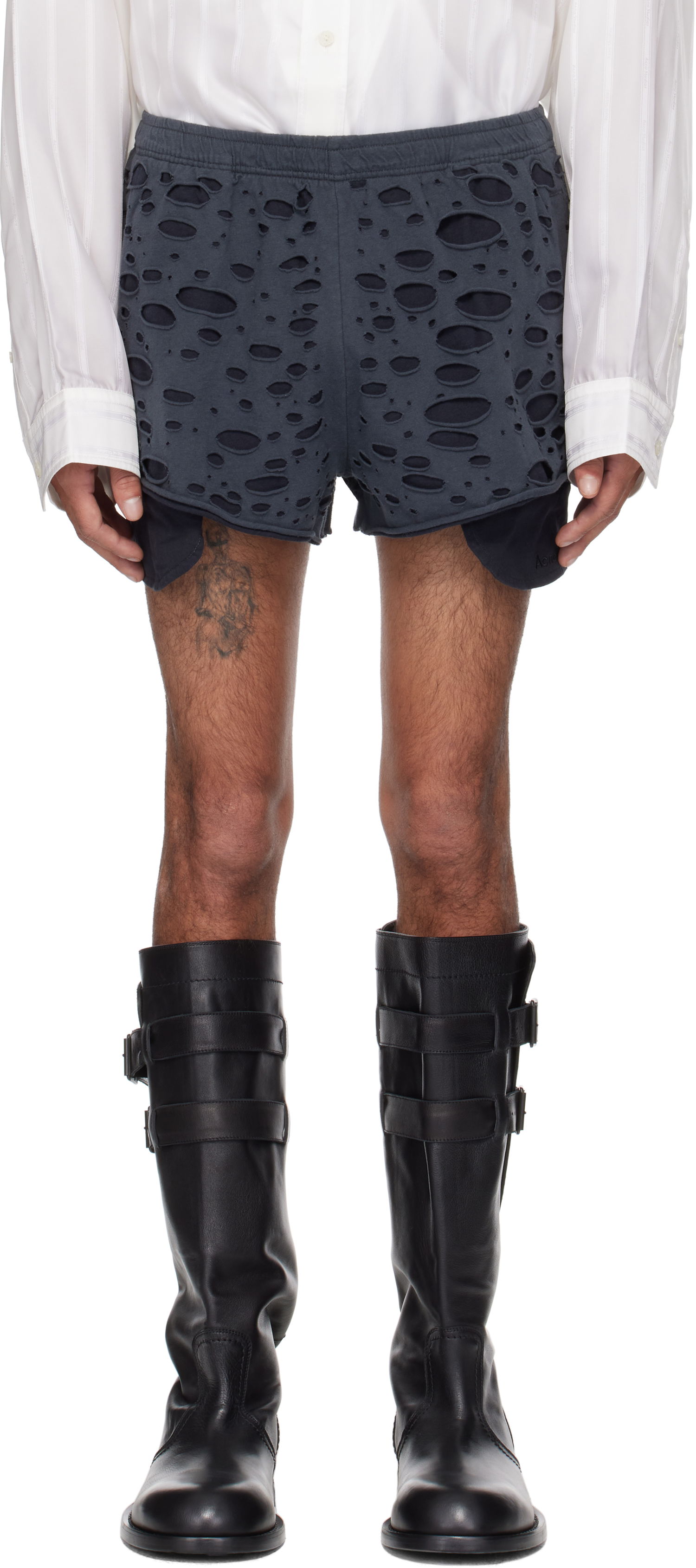 Šortky Acne Studios Acne Studios Distressed Shorts Šedá | BE0187-, 0
