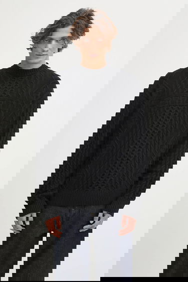 Sveter Carhartt WIP Shawn Cable Knit Crew Neck Sweater Čierna | I035418.89XX, 0