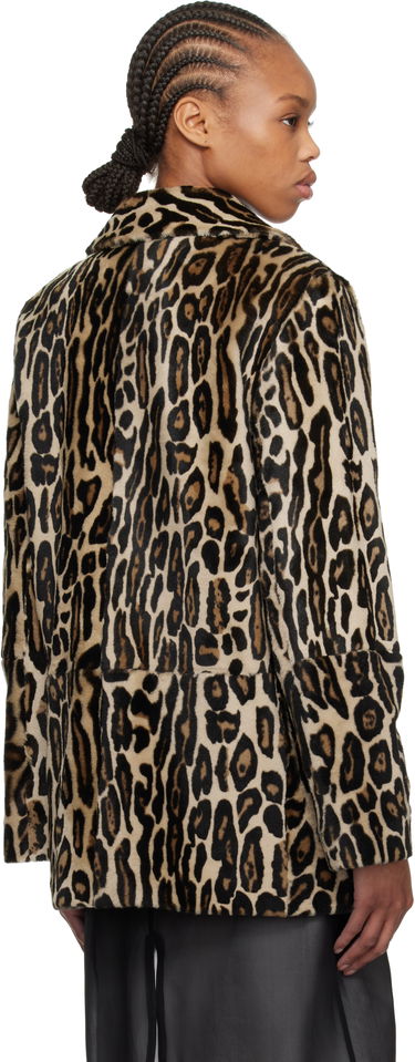 Kabáty RE/DONE Re/Done Leopard Print Shearling Peacoat Béžová | 817-06WLEOPCT, 2