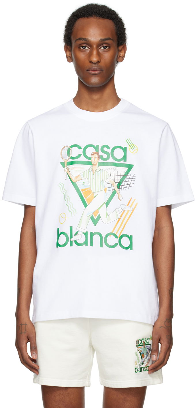 Tričko Casablanca SSENSE x 'Le Jeu' T-Shirt Biela | U-MPS24-JTS-001-19