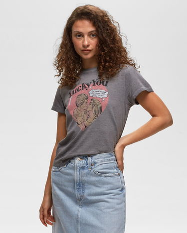 Tričko RE/DONE CLASSIC TEE LUCKY YOU Šedá | 024-02WCGT269, 1