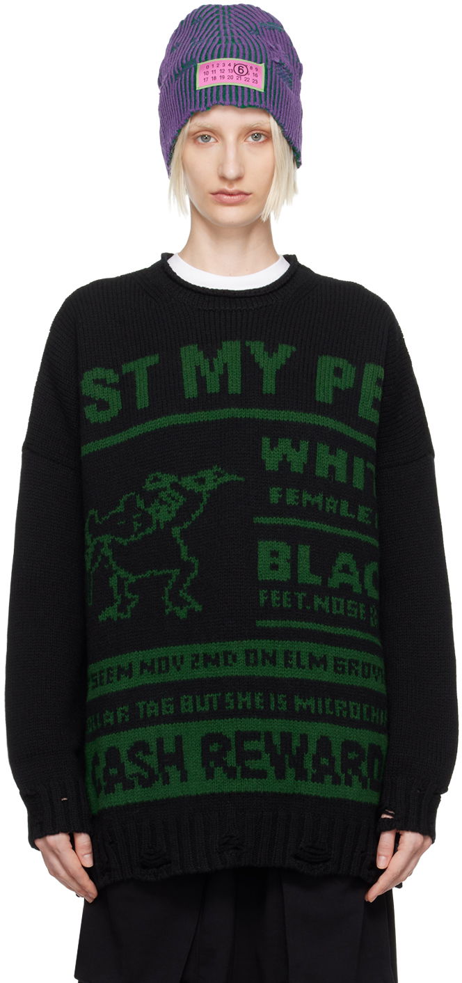 Sveter Maison Margiela Sweater Lost My Pet Čierna | S62HL0027 M13075, 0