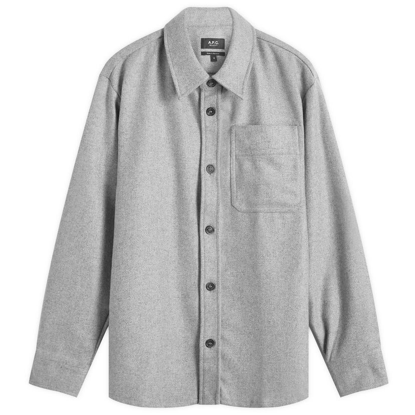 Bunda A.P.C. Basile Wool Overshirt Šedá | WVBCV-H02918-PLB