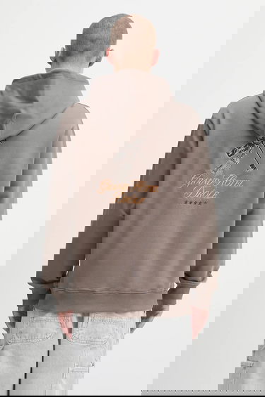 Mikina Drôle de Monsieur Drôle de Monsieur Le Hoodie Grand Hotel Graphic Print Hnedá | H.HO184.CO127, 0