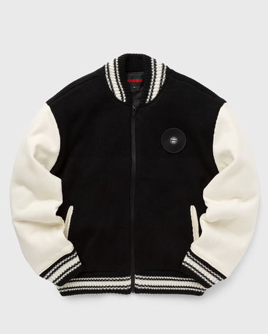 Bomber bunda Pleasures Smoke Knitted Varsity Jacket Čierna | P23W035-BLACK, 0