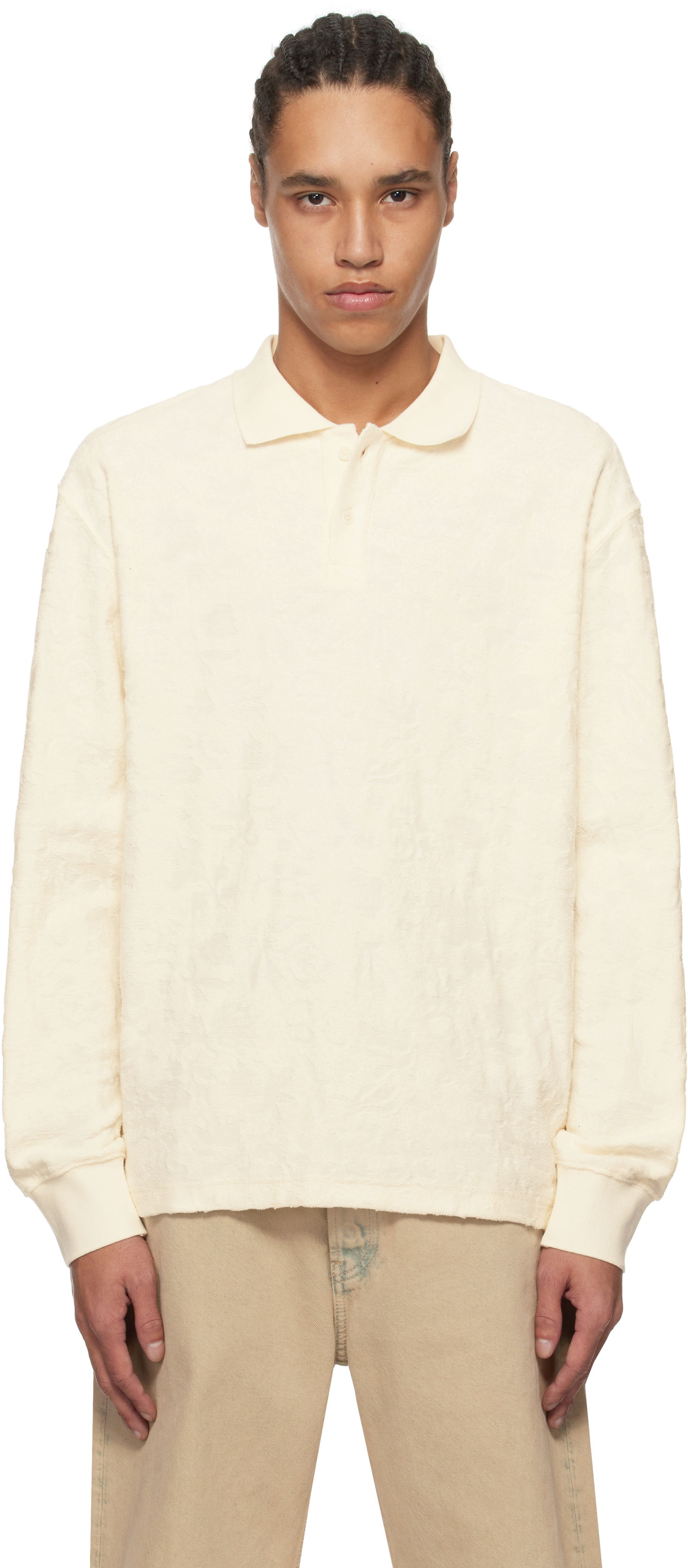 Polo tričko Soulland Soulland Robert Plush Long Sleeve Polo Biela | 51000-1308, 0