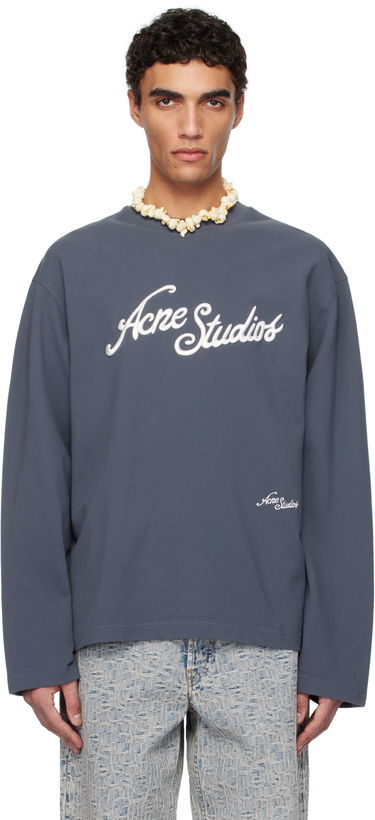 Sveter Acne Studios Acne Studios Logo Long Sleeve T-Shirt Modrá | CL0339-, 0