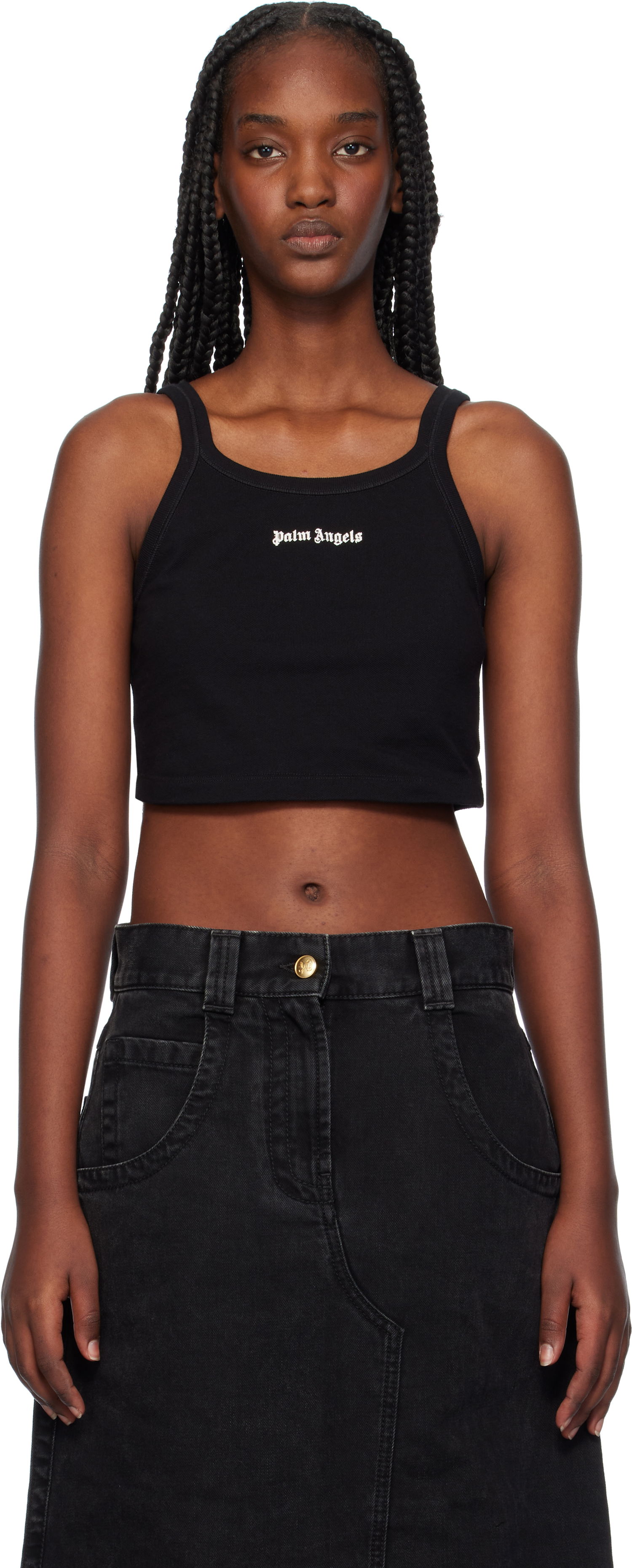 Tielko Palm Angels Tank Top Logo Čierna | PWAD060C99FAB0021003, 0