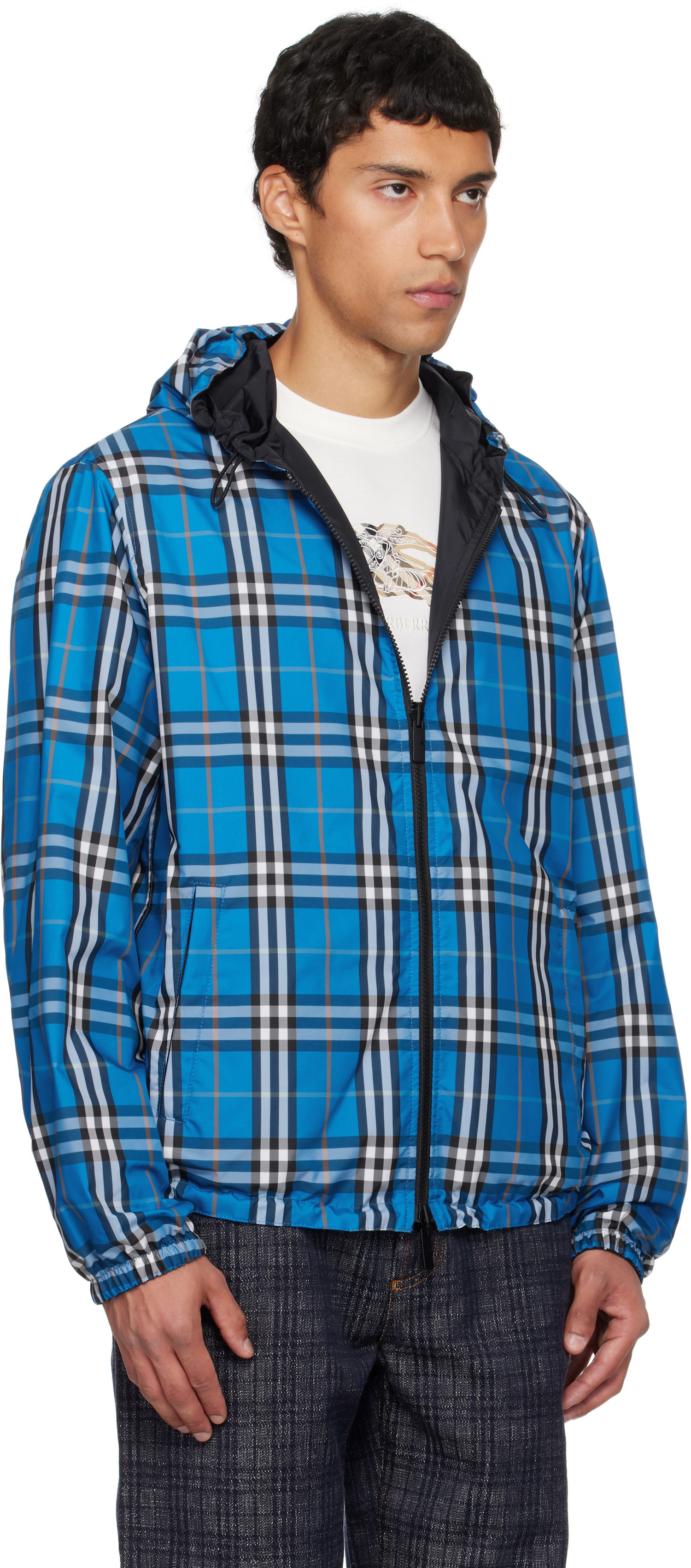Bunda Burberry Burberry Hooded Reversible Jacket Modrá | 8110369, 1