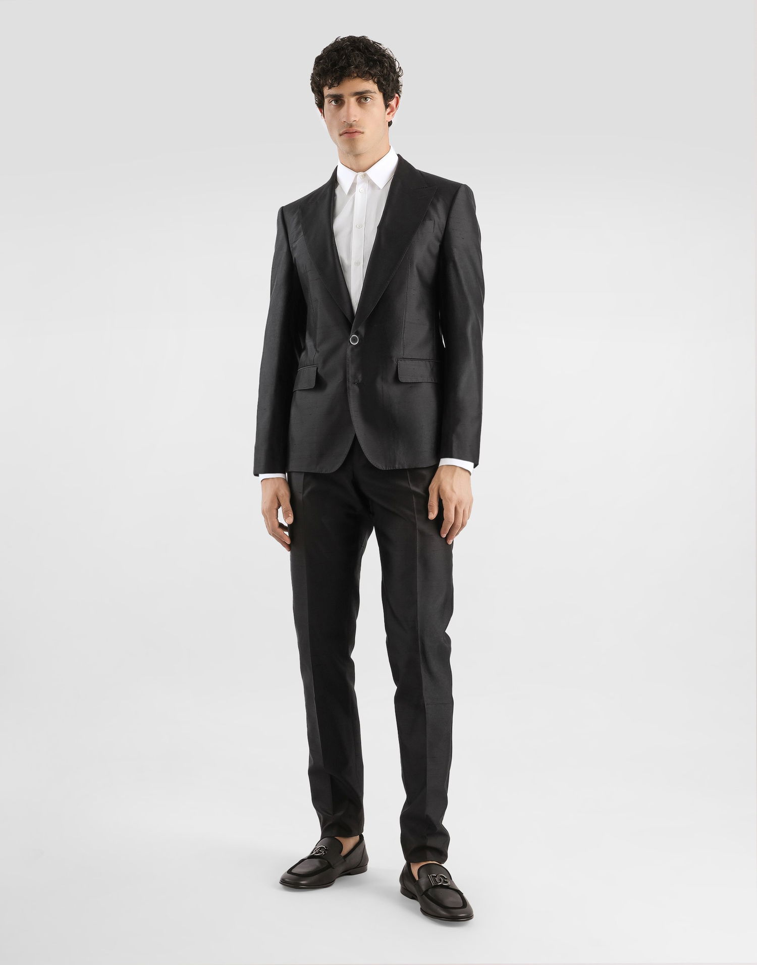 Súprava Dolce & Gabbana Dolce & Gabbana Double-breasted Mikado Shantung Silk Suit 52 Čierna | GK036TFU1L5N0000, 1