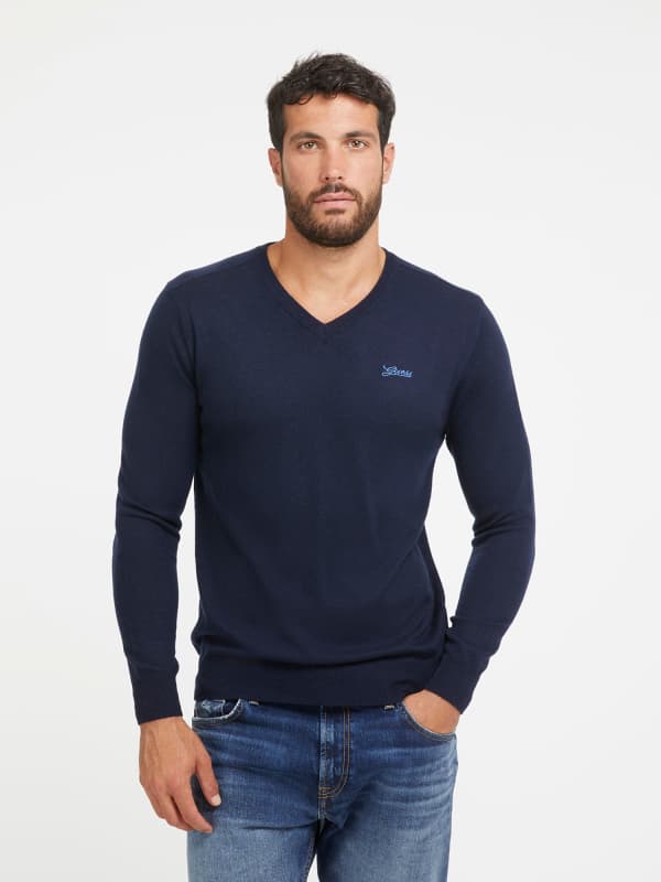 Tričko GUESS Crew Neck Silk Blend Navy | M3YR01Z3052, 0