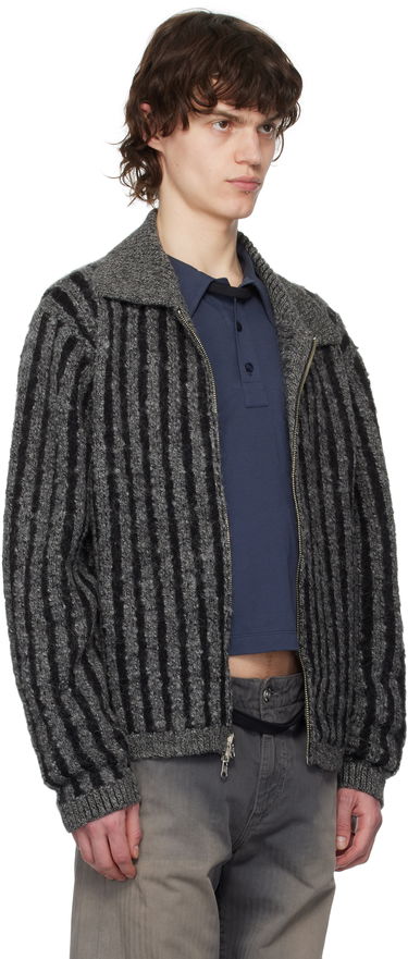 Sveter Eckhaus Latta Eckhaus Latta Duo Reversible Striped Jacket Šedá | 8056-EL-PS25-C - CONCRETE, 1