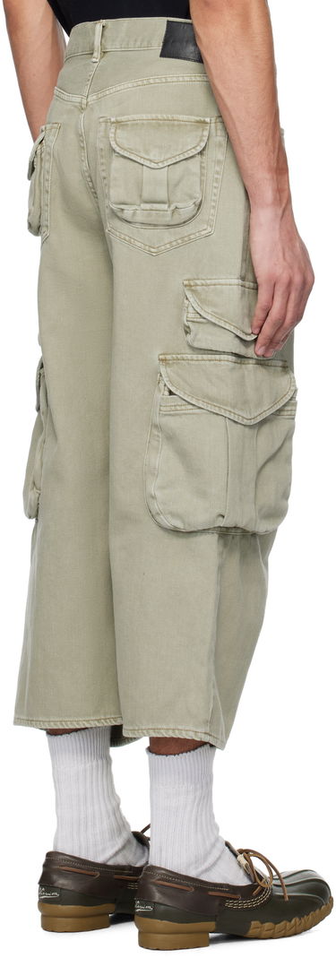 Cargo nohavice R13 R13 Cropped Multi Pocket Denim Cargo Pants Zelené | R13MD246-D292A, 2