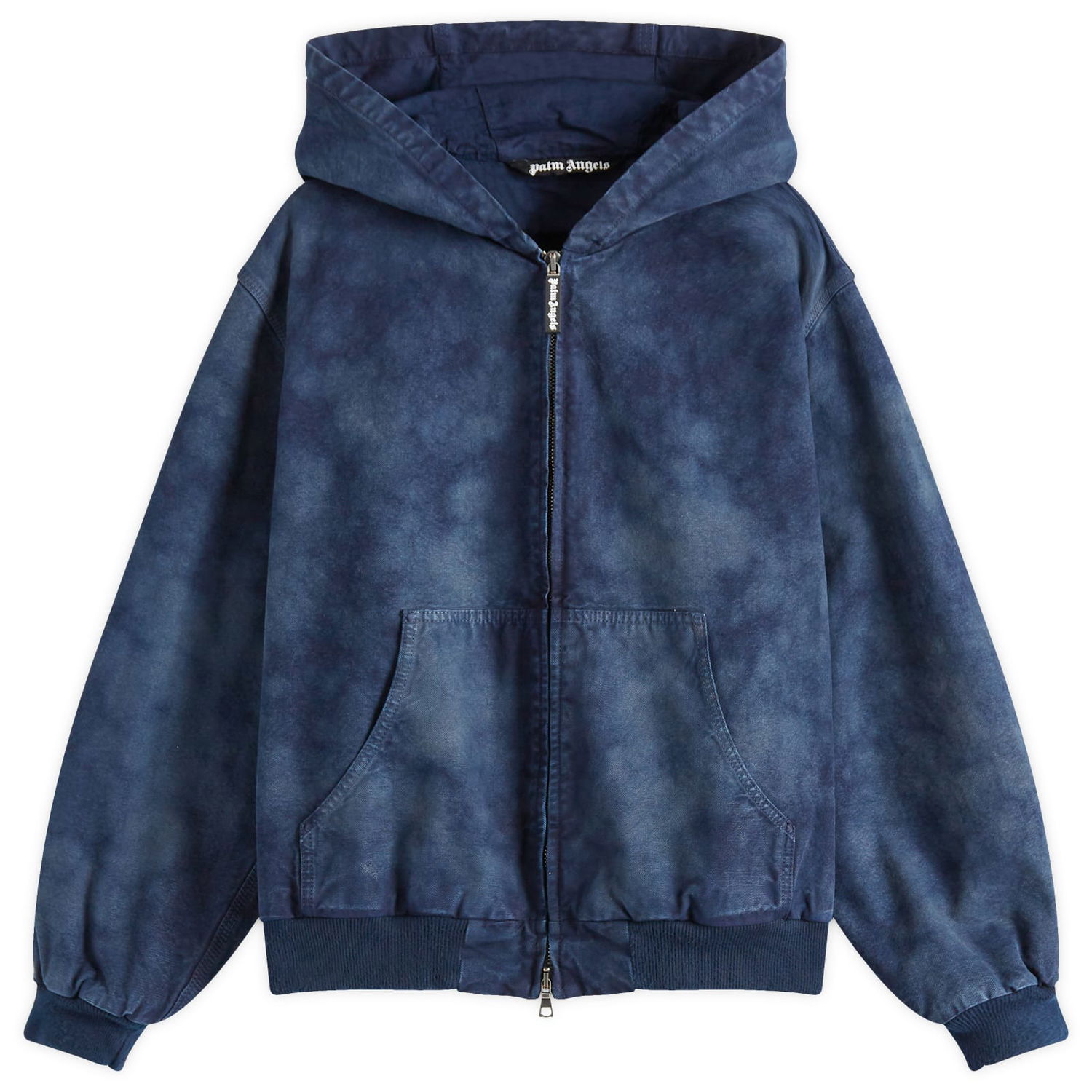 Mikina Palm Angels Palm Angels Bomber Jacket with Hood Modrá | PMEH035S25FAB0024949, 1
