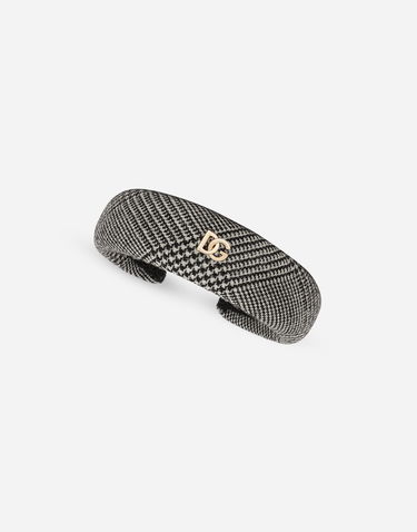 Šál Dolce & Gabbana Dolce & Gabbana Glen Plaid Wool-Blend Hairband with Logo Čierna | LB3L54FQ2N2S8100, 2