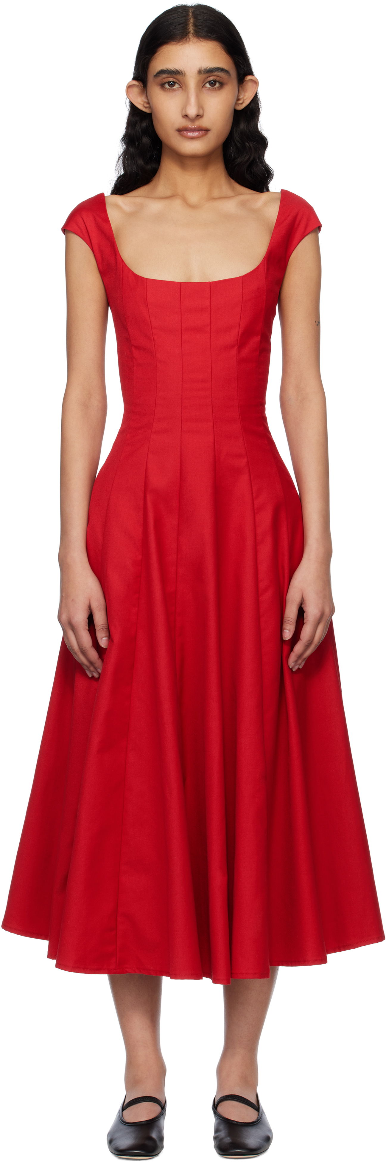 Šaty GUIZIO Guizio Leila Midi Dress Červená | S25404W161, 0