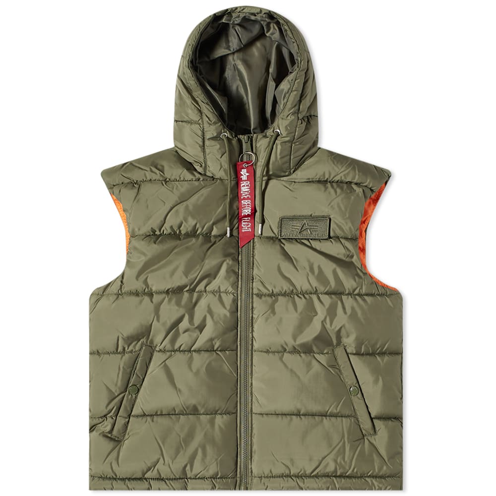 Vesta Alpha Industries Hooded Puffer Vest Zelené | 118110-01, 0