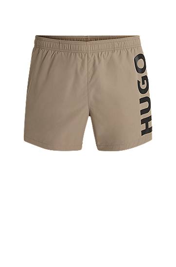 Plavky BOSS HUGO Quick-Dry Swim Shorts with Vertical Logo Béžová | 50513979, 0