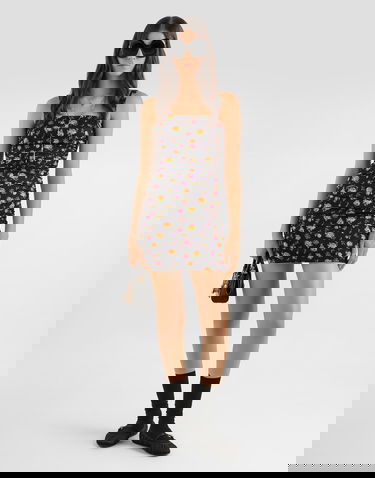 Šaty Dolce & Gabbana Small Rose Bouquets-print Draped Ruched Charmeuse Mini Dress Rôznofarebný | F60IITFSA8DHN5XR, 1