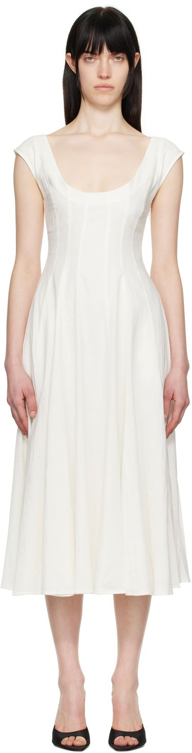 Šaty GUIZIO Guizio Leila Midi Dress Biela | P24404W085, 0