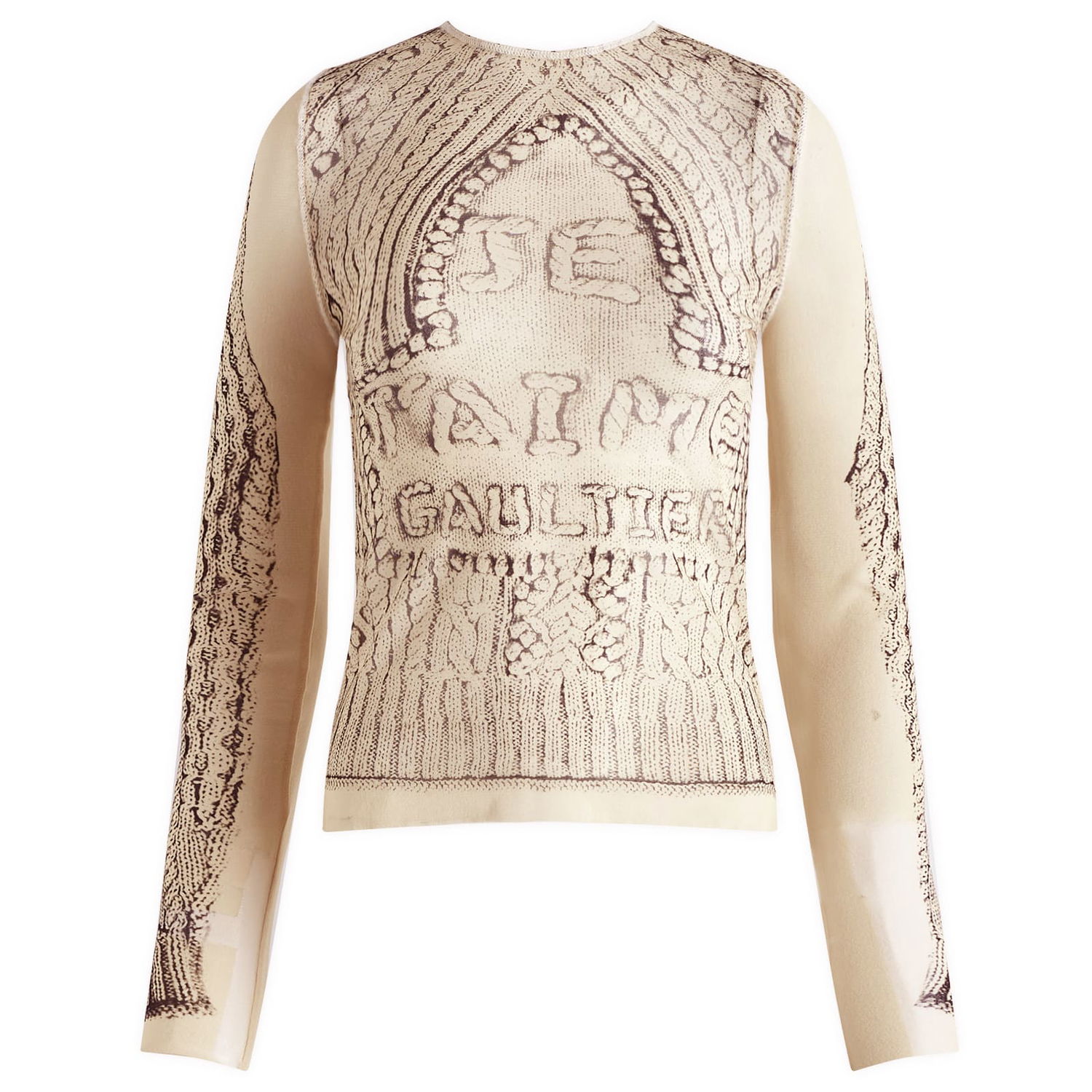 Sveter Jean Paul Gaultier Jean Paul Gaultier Long Sleeve Mesh Top Béžová | 24-31-F-TO201-T571-6900, 1