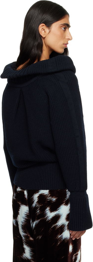 Sveter Dries Van Noten Dries Van Noten Drawstring Turtleneck Navy | 252-011234-2707, 2
