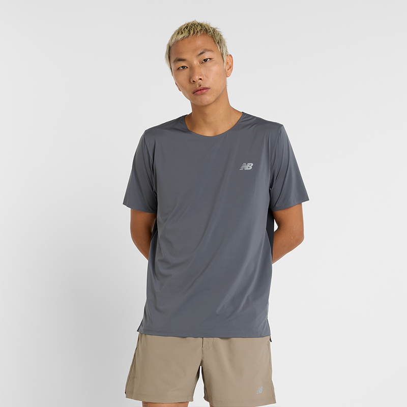 Tričko New Balance Men's Impact Run Short Sleeve Tee Šedá | NBMT43213GT, 0