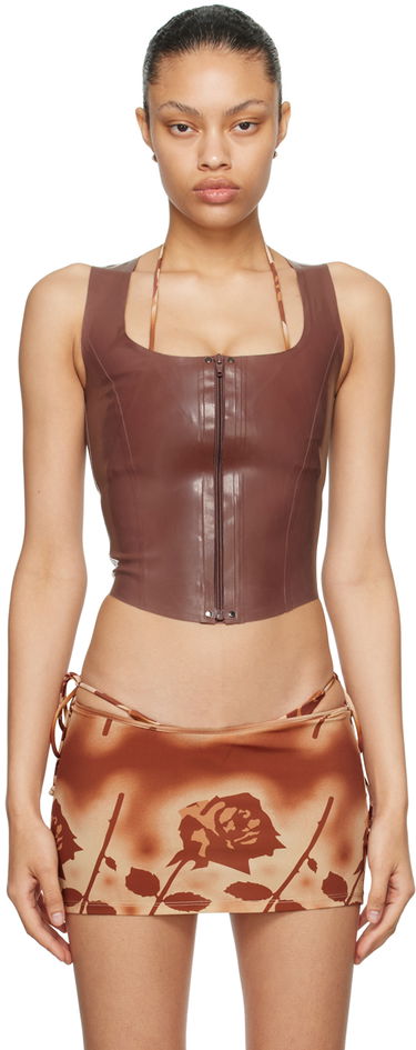 Tielko Miaou Miaou Ivy Faux Leather Tank Top Hnedá | 7099LTXUMB, 0