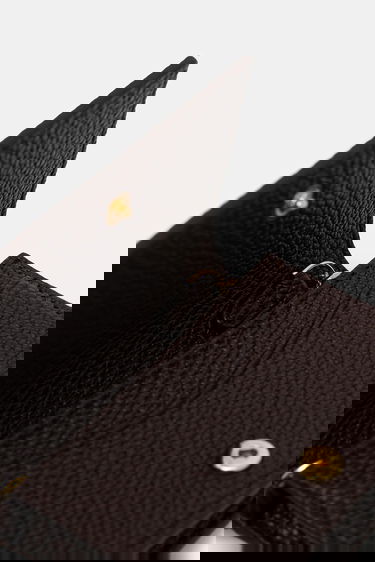 Peňaženka GANNI Grained Flap Card Holder with Keychain Hnedá | A7279, 3