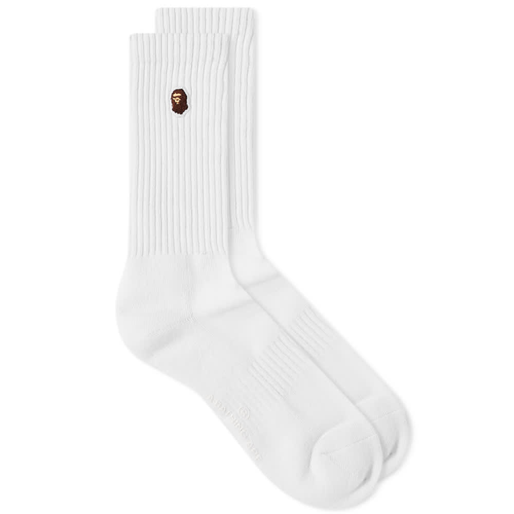 Ponožky BAPE A Bathing Ape Ape Head One Point Sock Biela | 001SOI801002M-WHT, 0