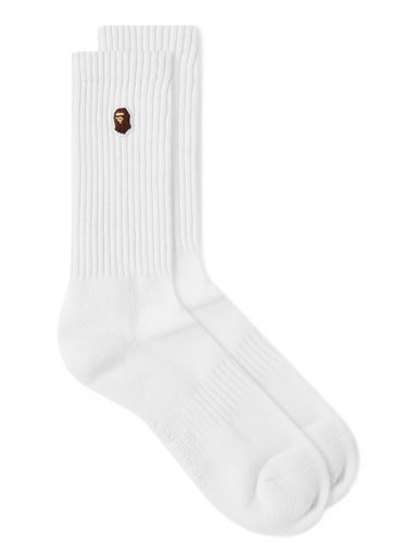 Ponožky BAPE A Bathing Ape Ape Head One Point Sock Biela | 001SOI801002M-WHT