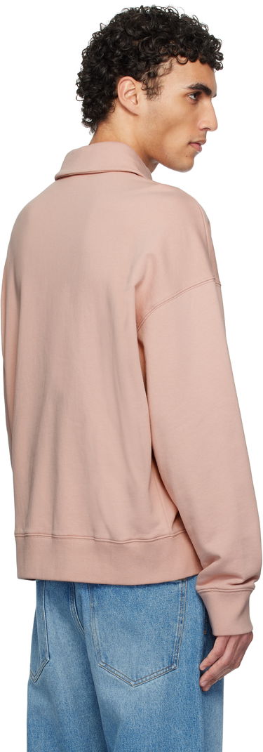 Sveter MAISON KITSUNÉ Maison Kitsuné Fox Head Fleece Oversize Polo Ružová | OM00211KM0001, 2