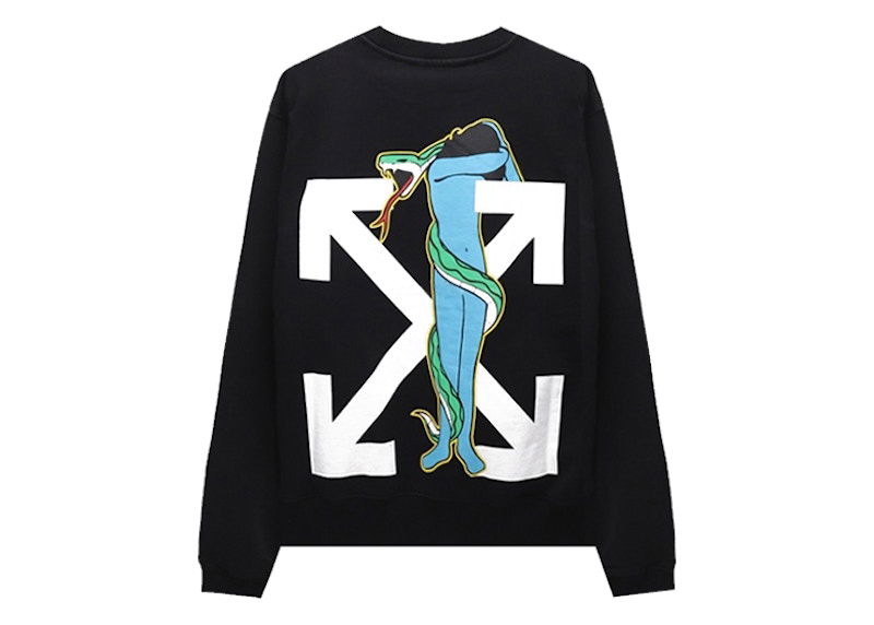 Mikina Off-White Adam Eve Slim Fit Sweatshirt Black Čierna | OMBA025S21FLE0151001