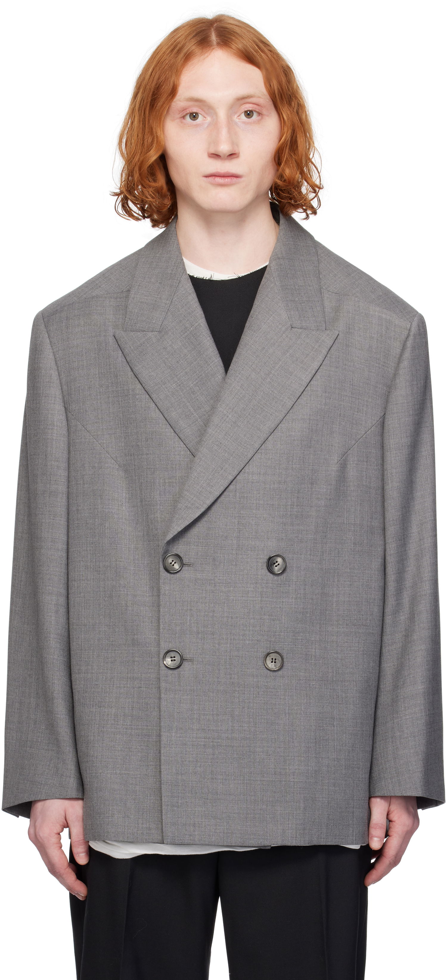 Bunda Entire Studios Entire Studios Double Breasted Blazer Šedá | ES2680AS, 0