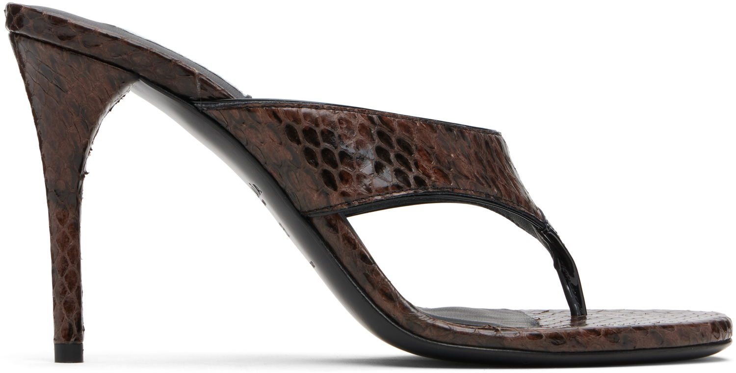 Tenisky a topánky Alaïa ALAÏA Thong Elaphe Leather Mule Sandals Hnedá | AA3S133CK326, 0