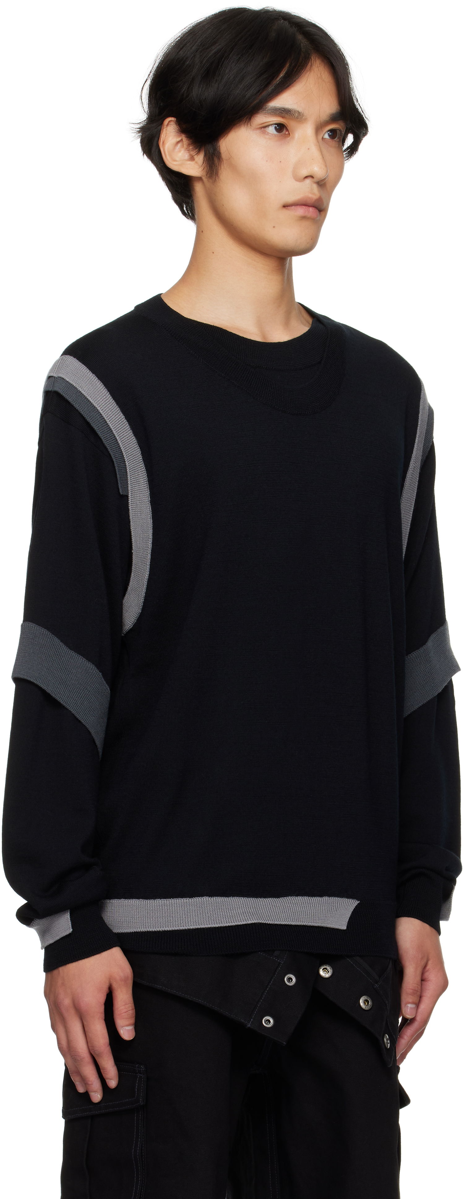Sveter Andersson Bell Layered Crewneck Sweater Čierna | atb1334m, 1