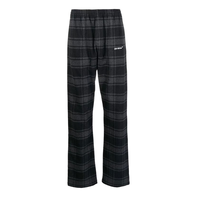 Nohavice Off-White SS22 Plaid Straight Pants Čierna | OMCA228C99FAB0010501LIGHT