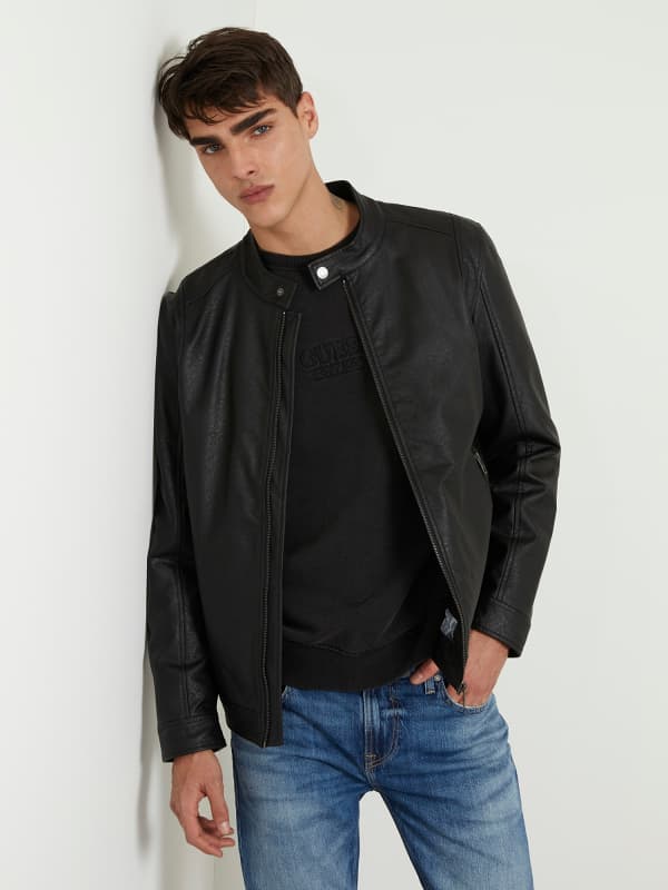 Bunda GUESS Faux Leather Biker Jacket Čierna | M4RL08WFW30, 0