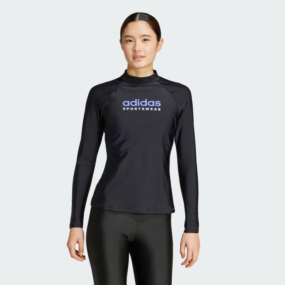 Tričko adidas Performance Long Sleeve Swim Top Čierna | JD2141, 0